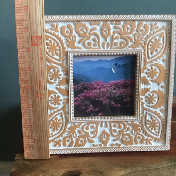 ❌sold❌Trellis Motif Ceramic tile square Picture Frame For A 4 X 4 Picture - Picture 7 of 8